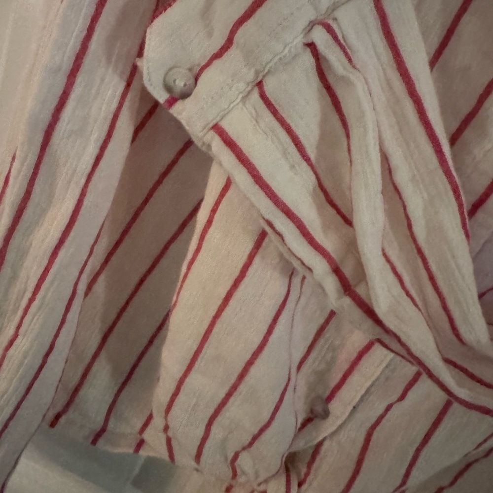 Sanctuary’s Striped Button-Up Shirt with Red Accents- size small - Picture 3 of 5
